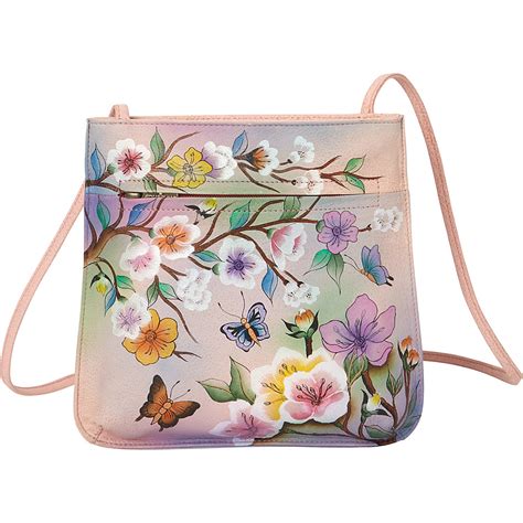 Butterfly Leather Crossbody Bag .